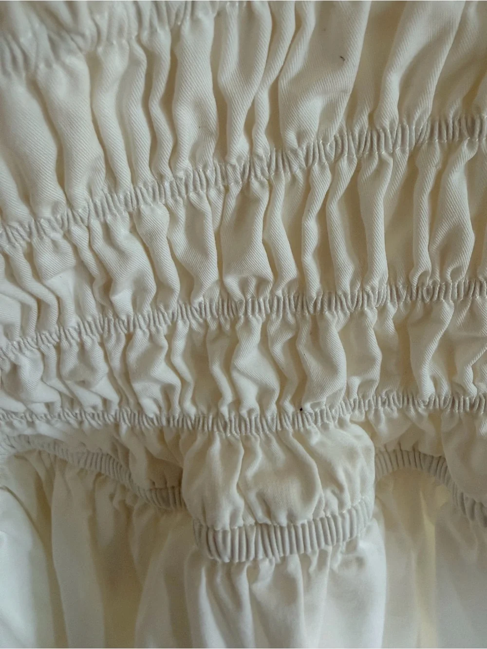 Astr the Label White Smocked Waist Mid Bubble Skirt.